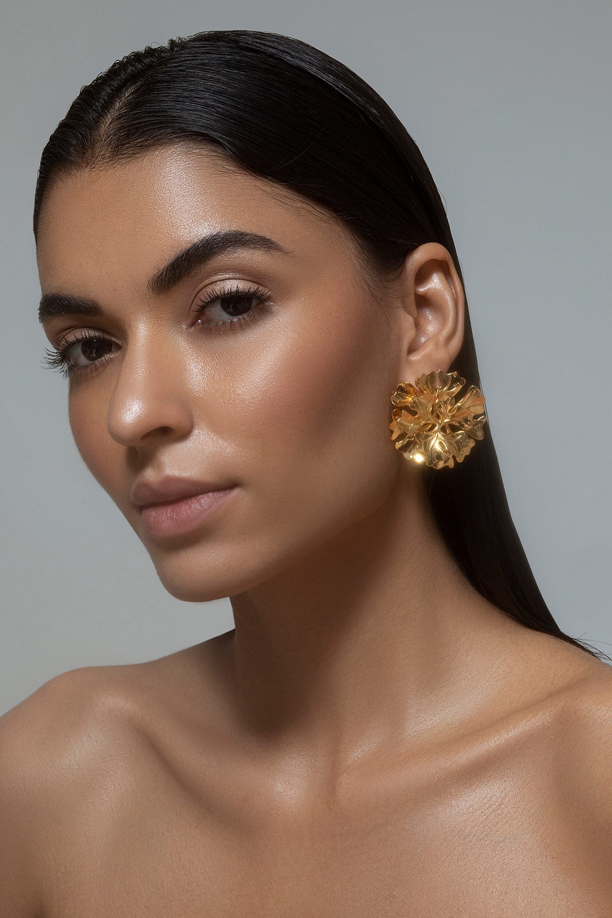 Handcrafted Floral Statement Studs 