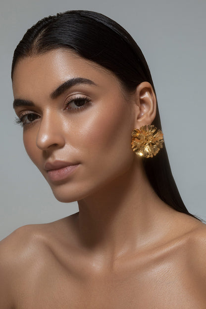 Handcrafted Floral Statement Studs 