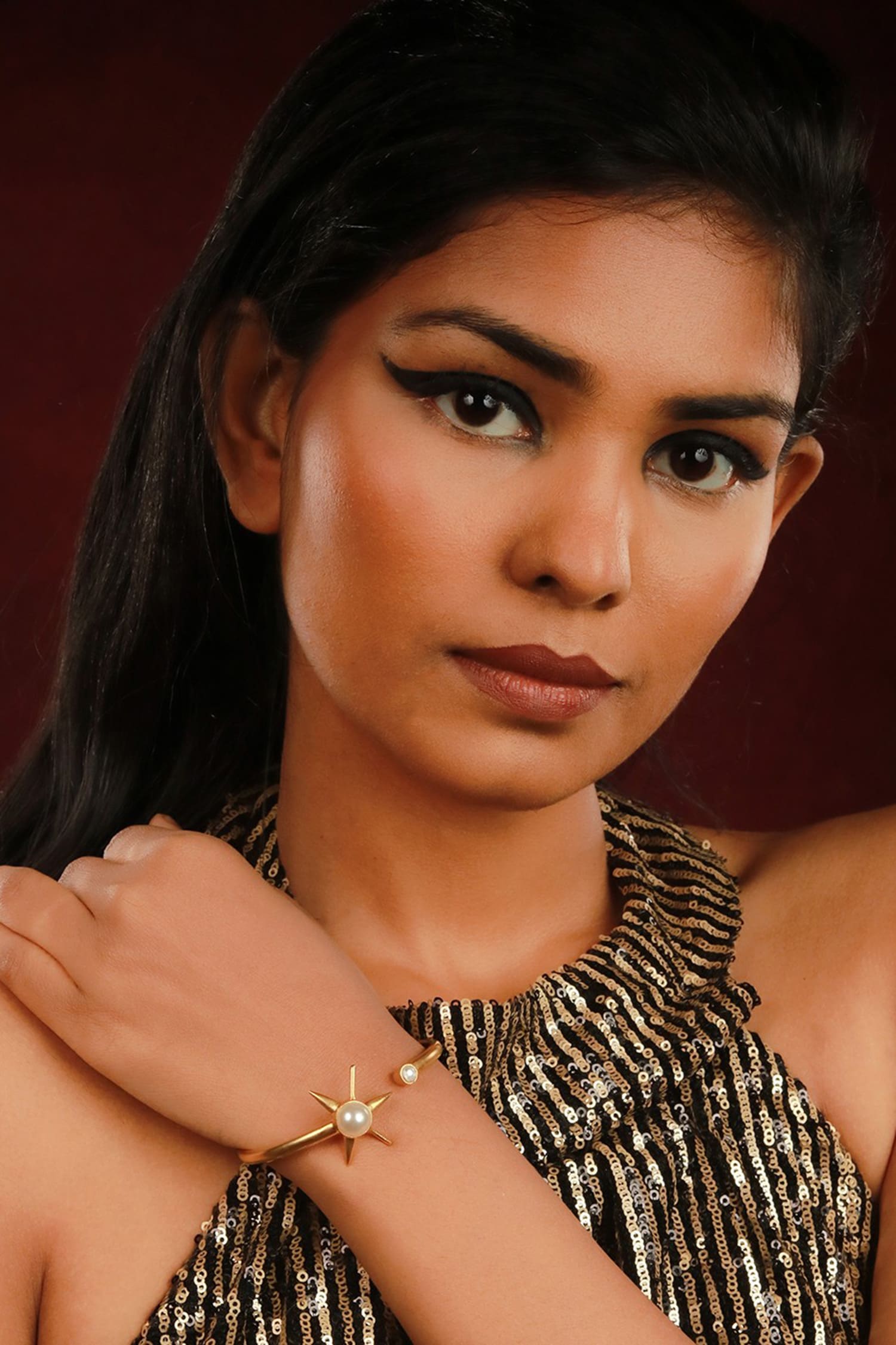 Star Embellished Open Bracelet 