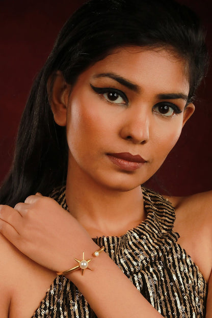 Star Embellished Open Bracelet 