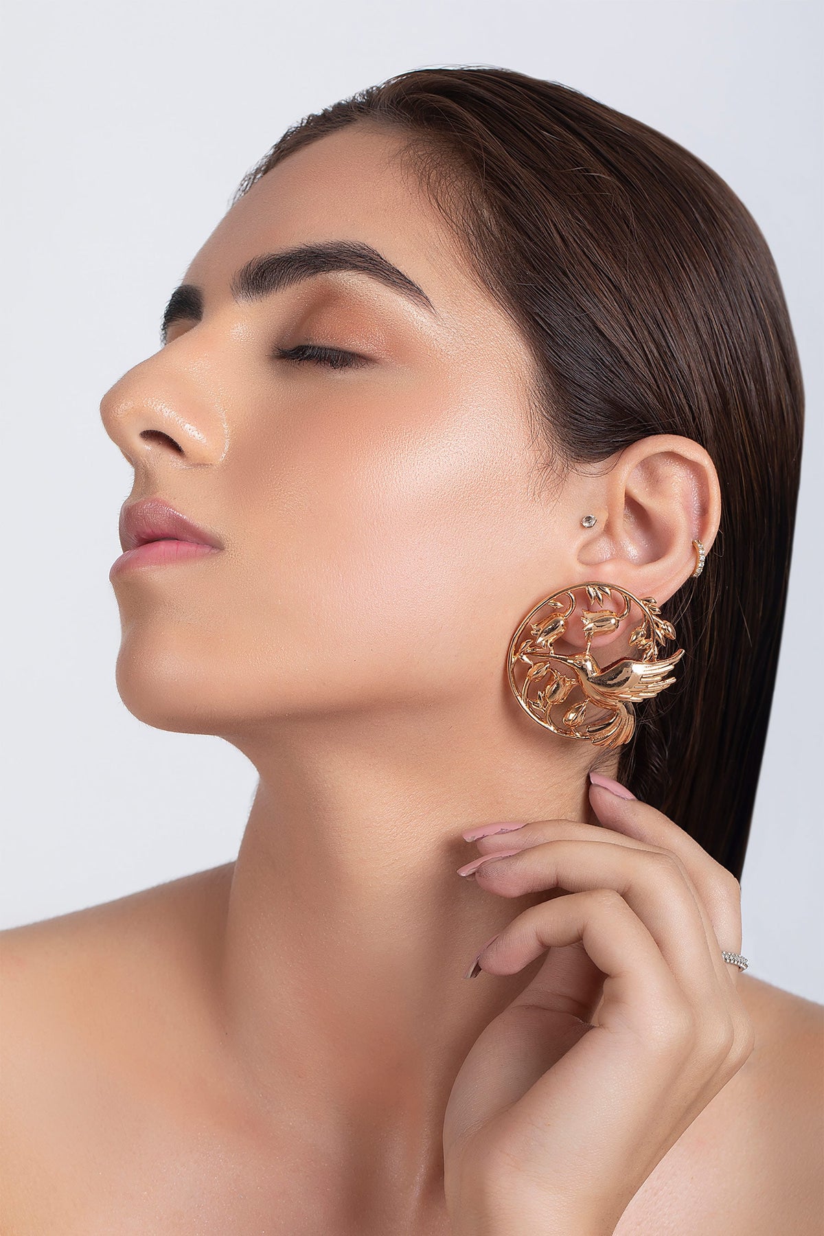 Handcrafted Floral Statement Studs 
