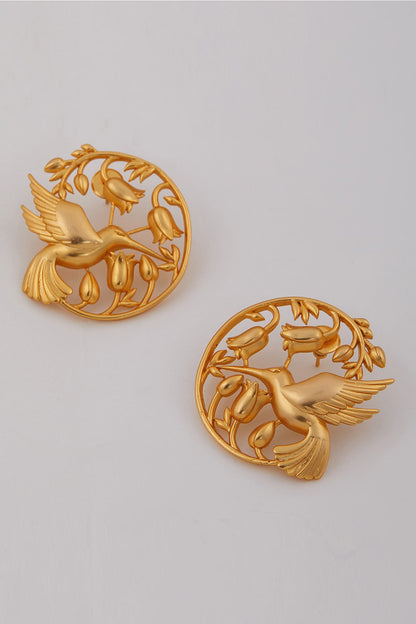 Handcrafted Floral Statement Studs 