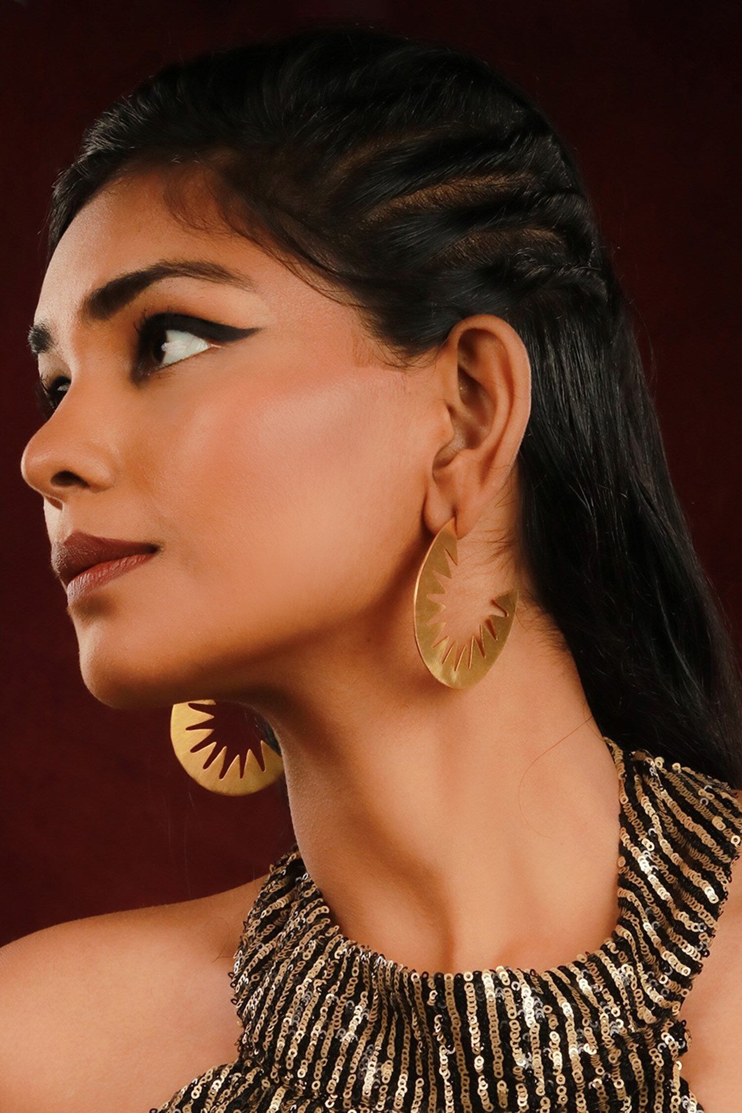 Sunrays Cut Work Earrings 
