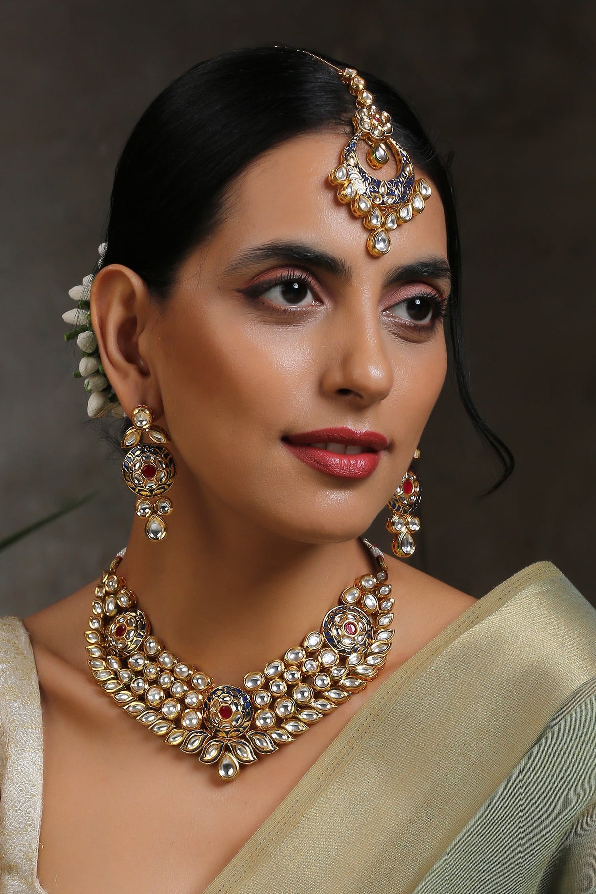 Layered Kundan Necklace  Set 