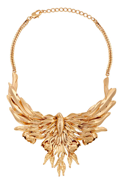 Handcrafted Bird Carved Collar Necklace 