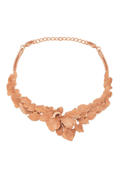 Handcrafted Leaf Carved Collar Necklace 