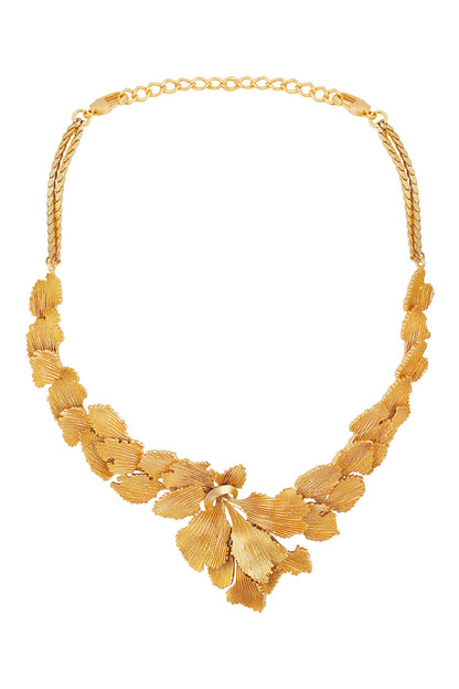 Handcrafted Leaf Carved Collar Necklace 