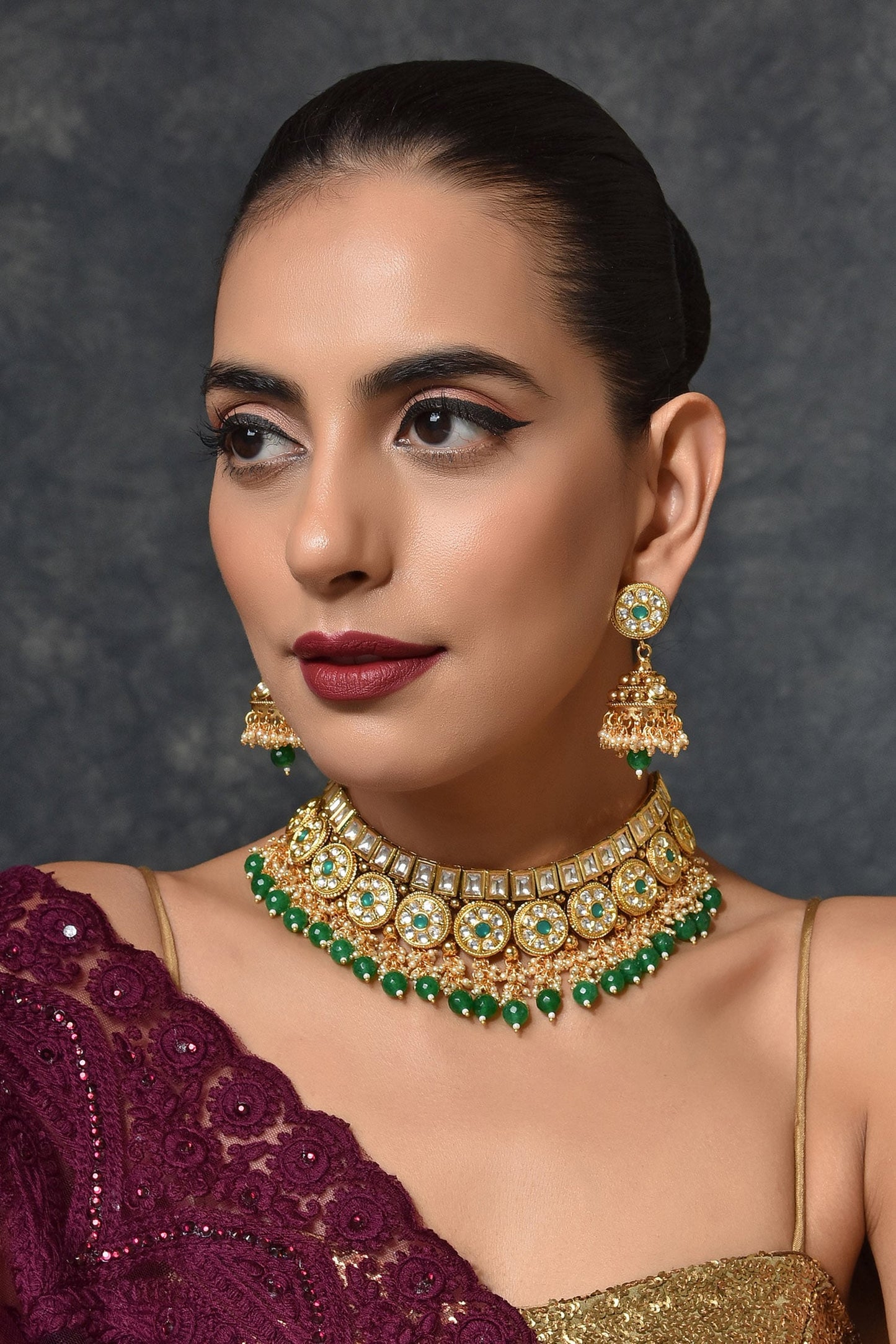 Geometric Kundan  Necklace Set 