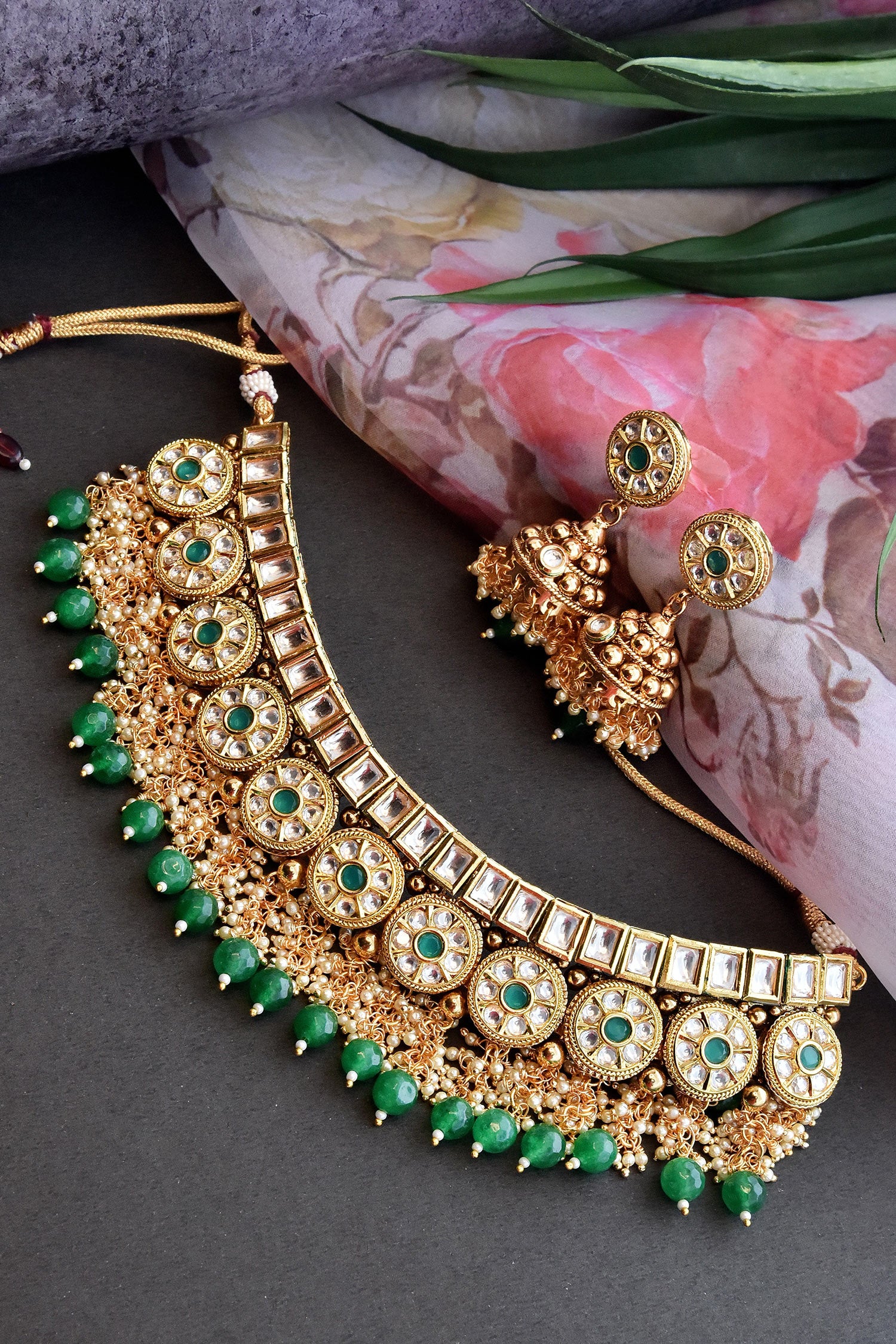 Geometric Kundan  Necklace Set 