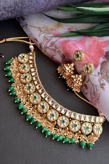 Geometric Kundan  Necklace Set 