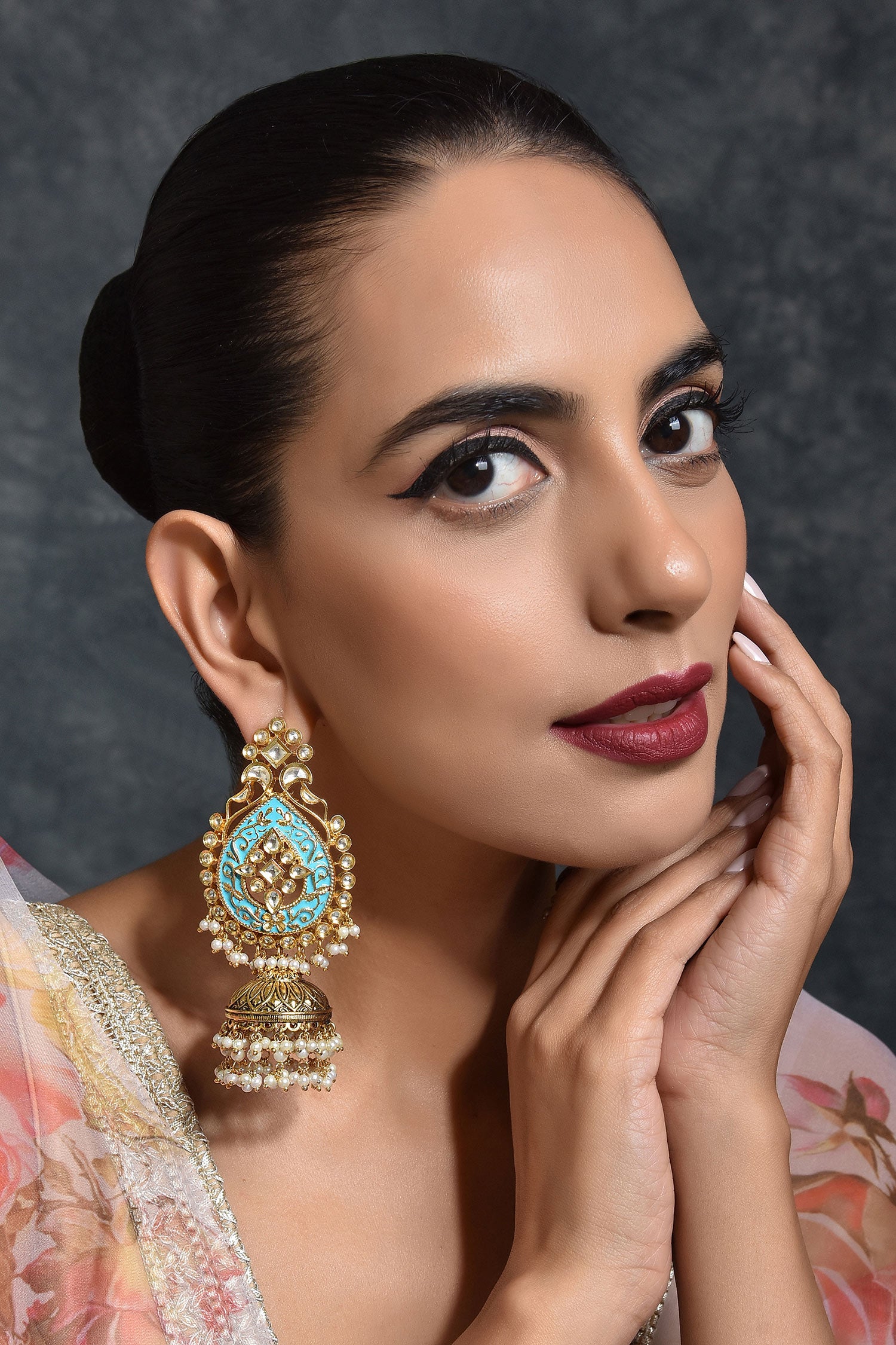 Kundan Embellished Jhumkas 