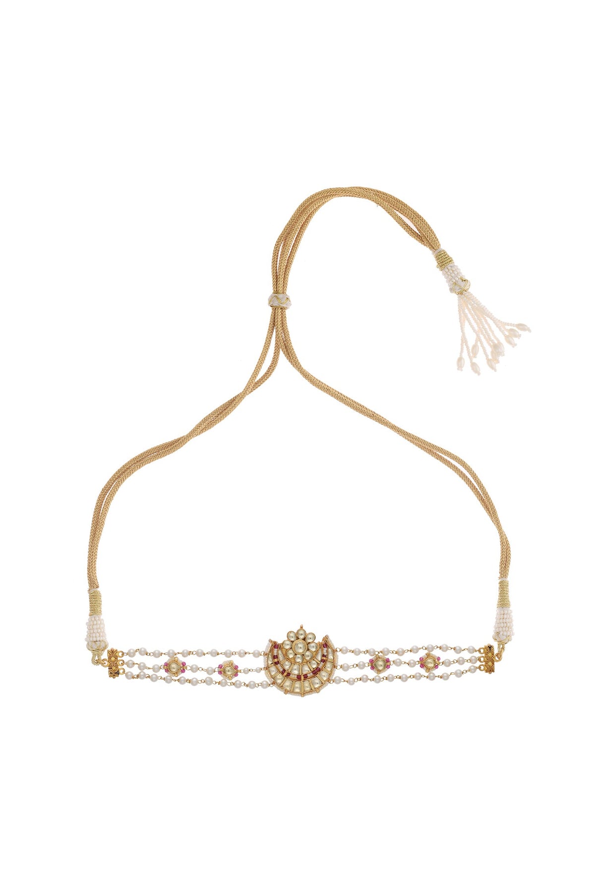 Gold Pearl Embellished Jadau Choker 