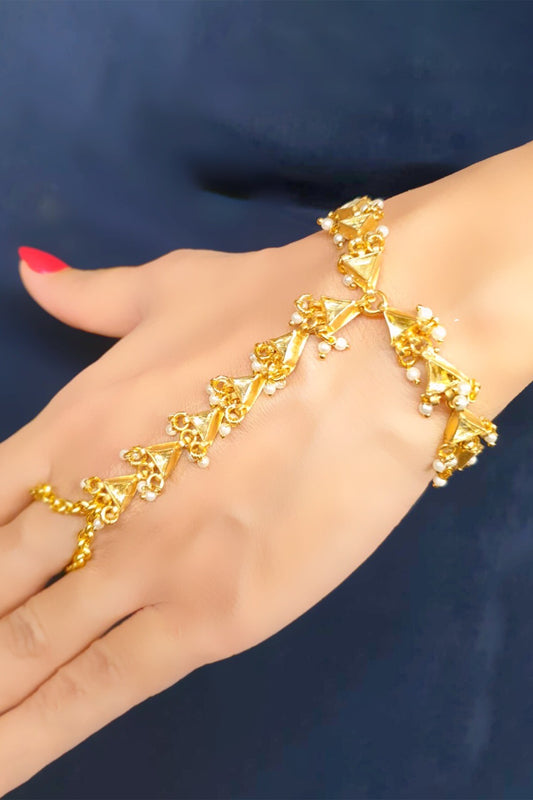 Geometric Kundan Hathphool - Set of 2 
