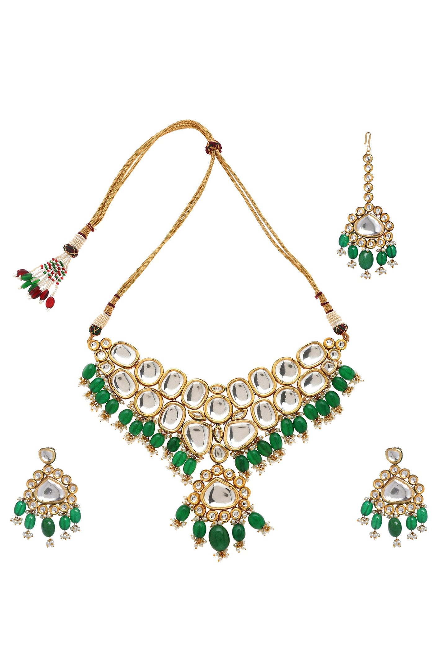 Kundan Stone Drop Pendant Choker Set 