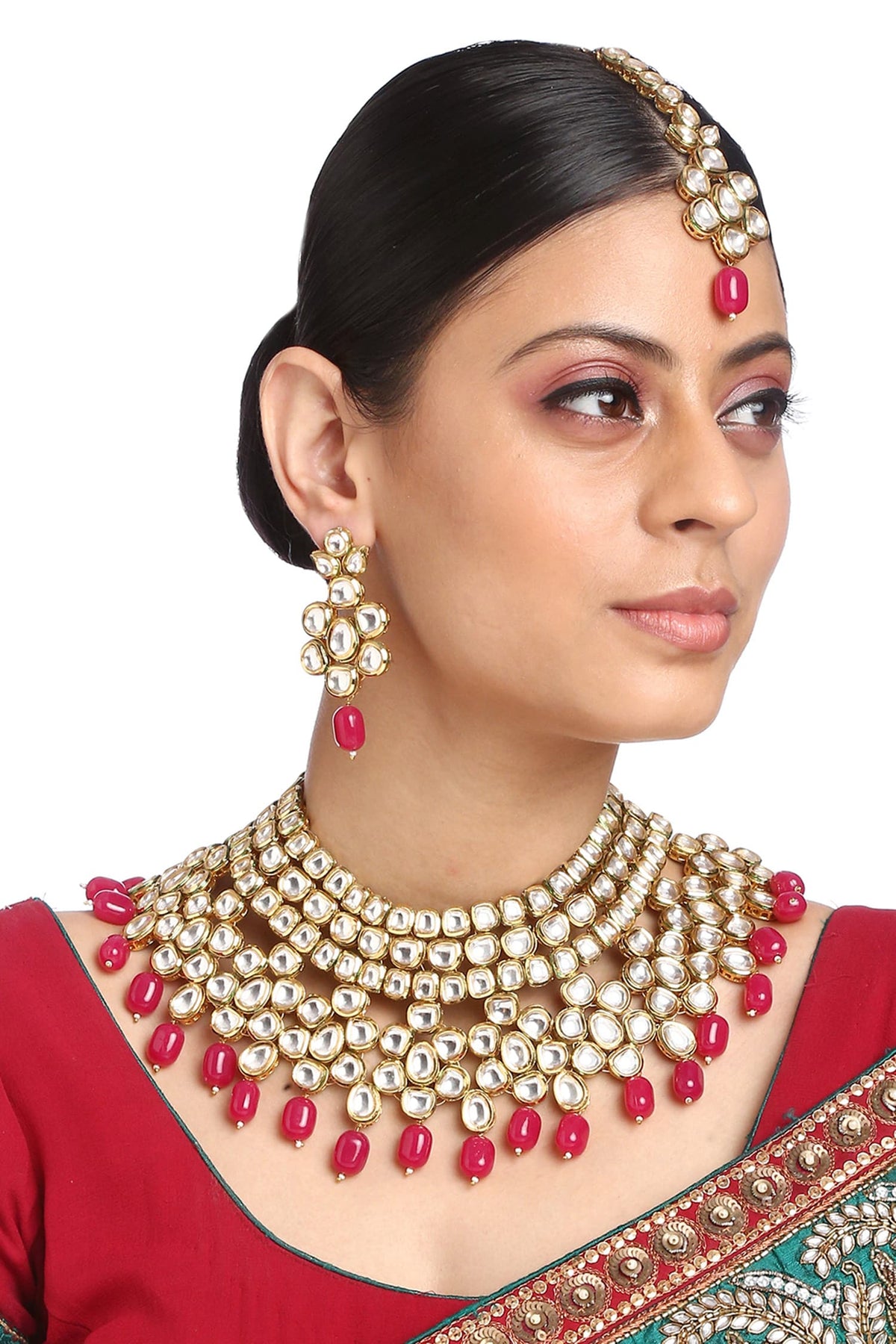 Kundan Stone Drop Choker Set 
