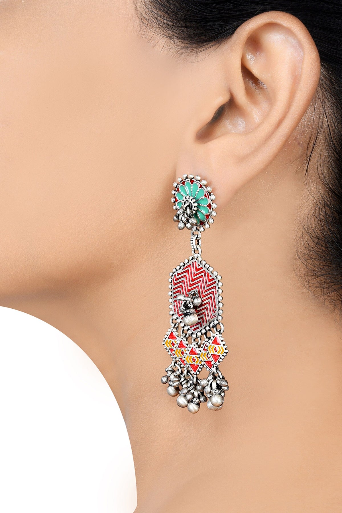 Rangoli Ghungroo Dangler Earrings 