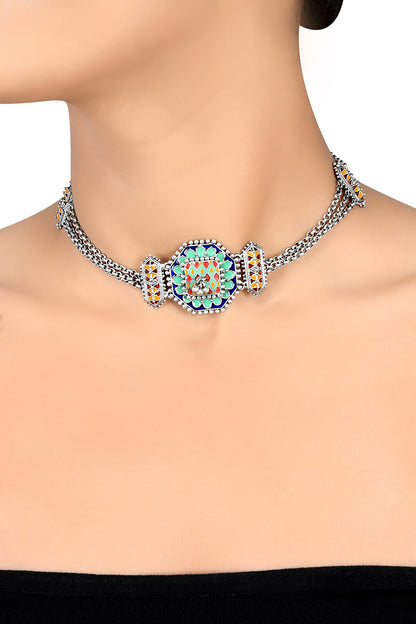 Rangoli Taveez Ghungroo Choker 