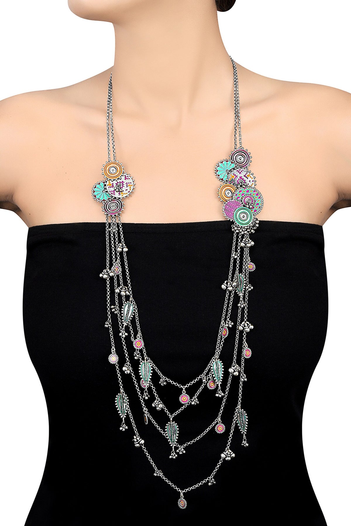 Ghungroo Drop Layered Necklace 