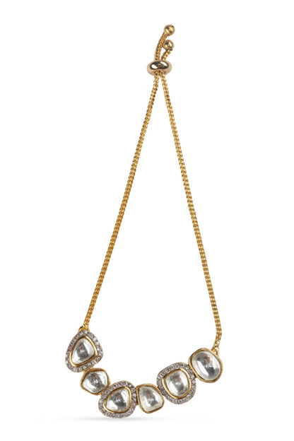 Geometric Kundan & Zirconia Bracelet 