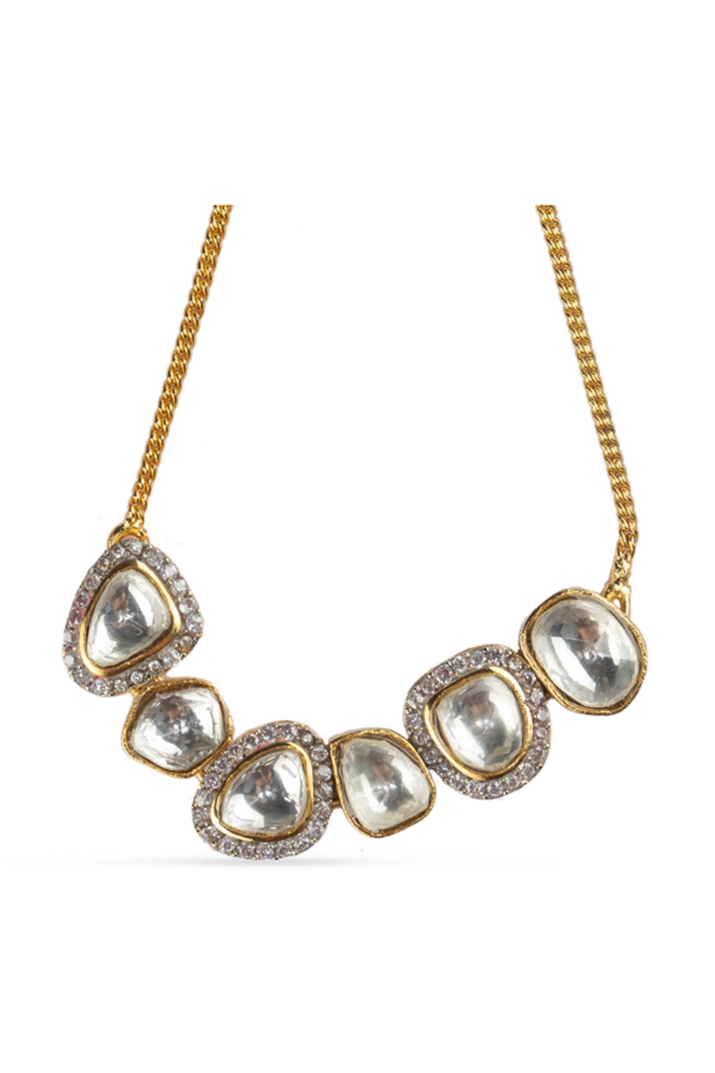 Geometric Kundan & Zirconia Bracelet 