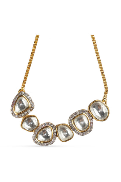 Geometric Kundan & Zirconia Bracelet 