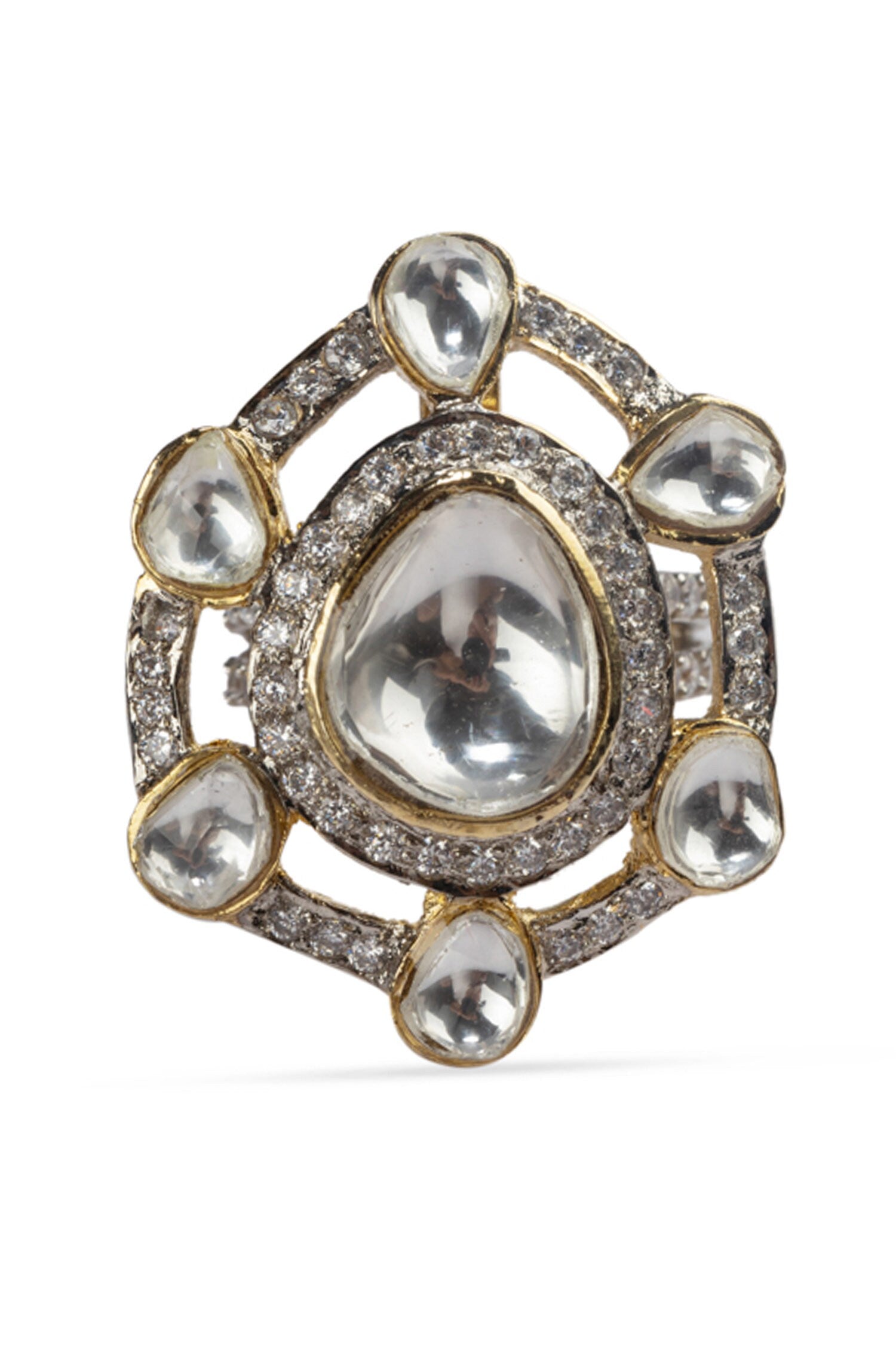 Stone Embellished Cutwork Ring 