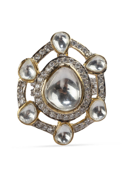 Stone Embellished Cutwork Ring 