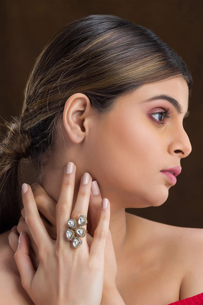 Cubic Zirconia Stone Embellished Ring 