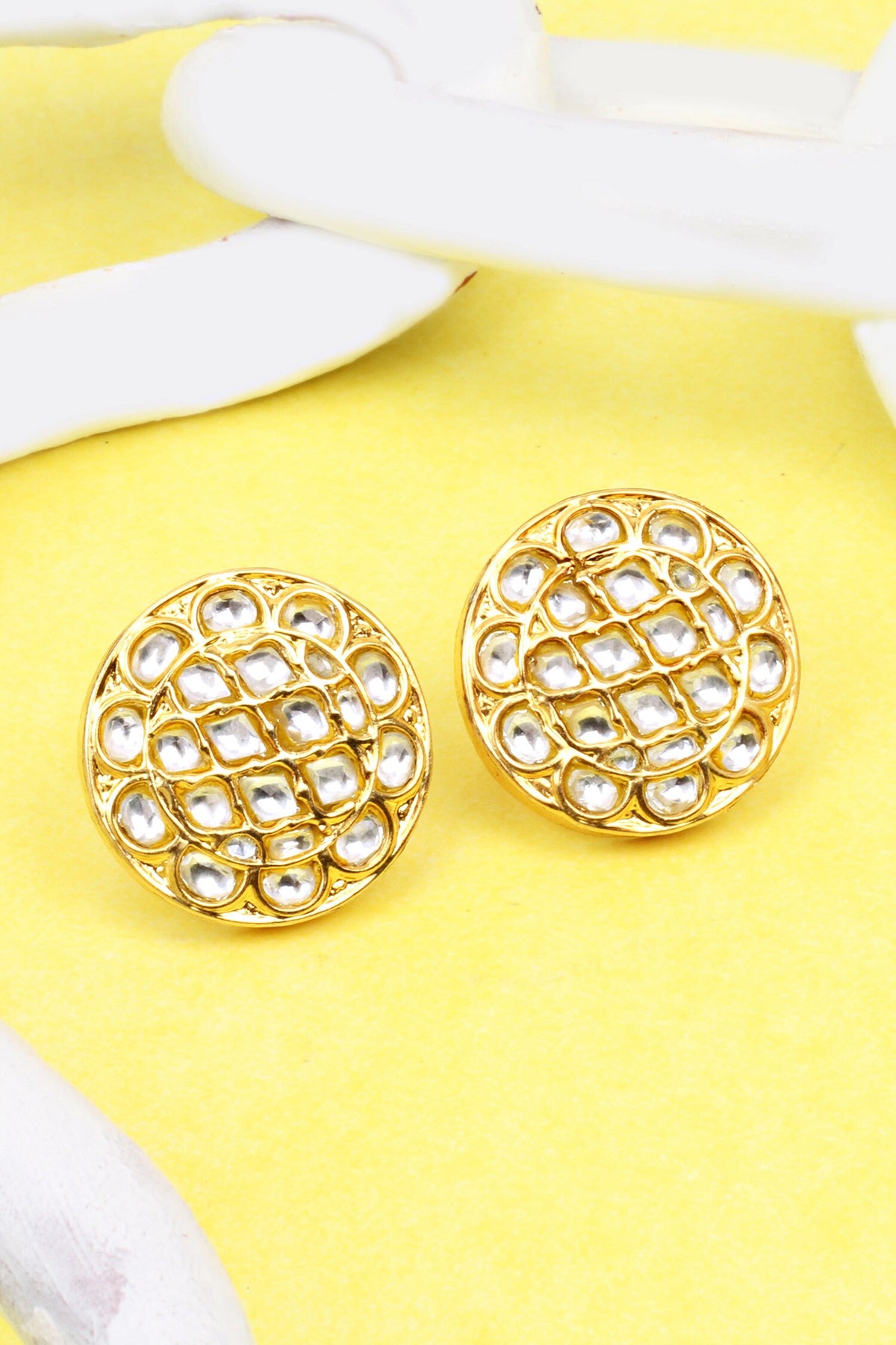 Kundan Work Stud Earrings 