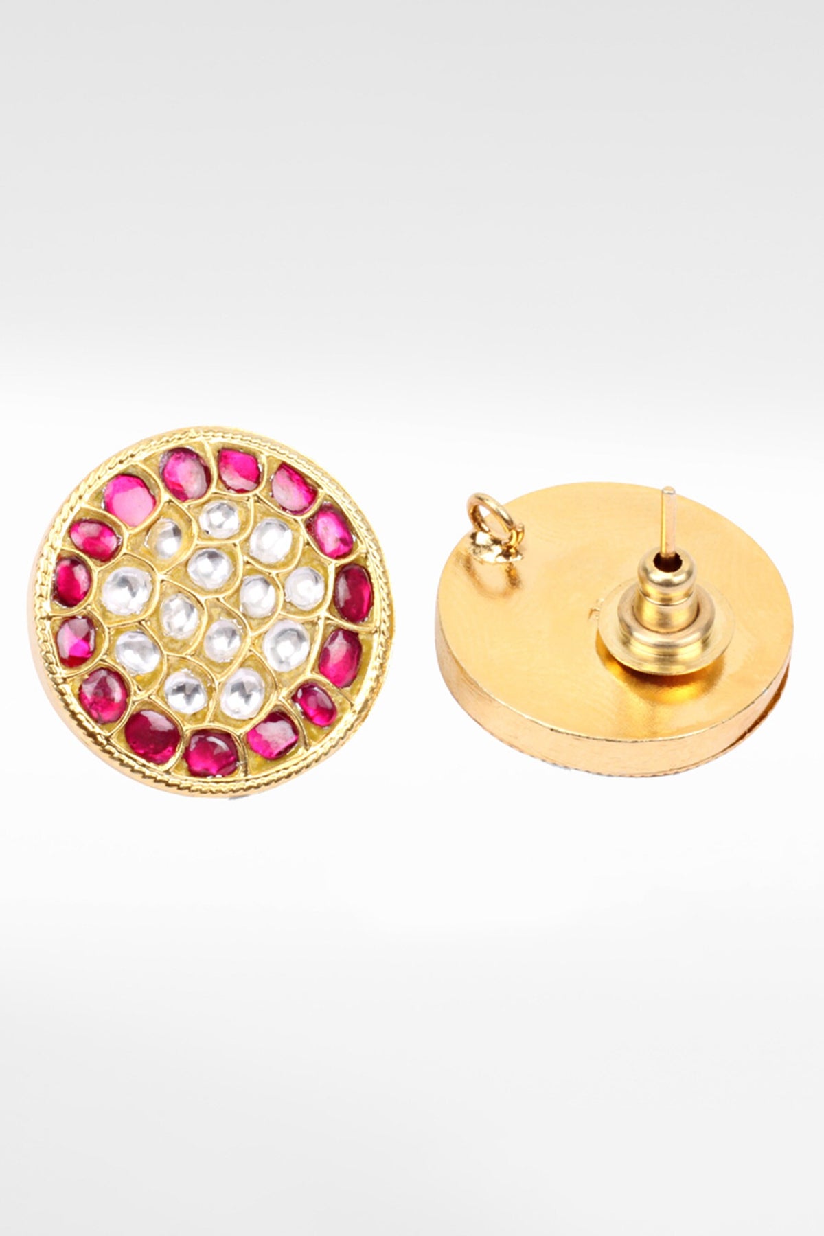 Ruby Stone Studded Stud Earrings 