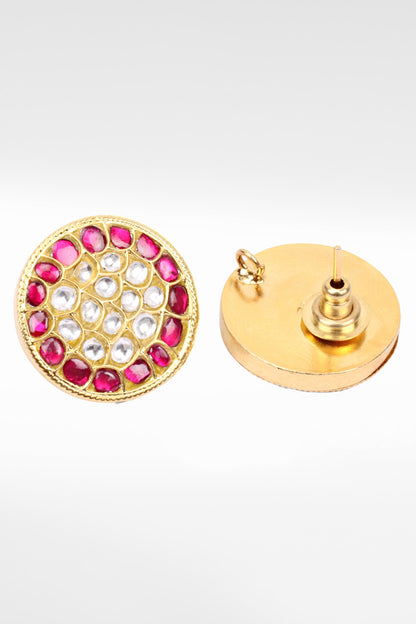 Ruby Stone Studded Stud Earrings 