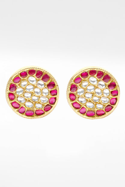 Ruby Stone Studded Stud Earrings 