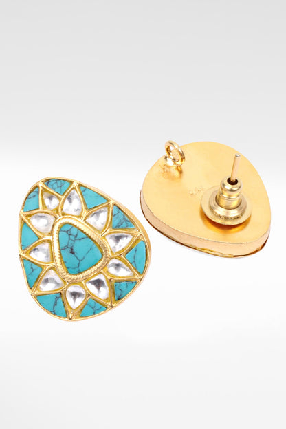 Triangular Stone Studded Stud Earrings 