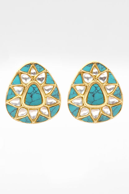 Triangular Stone Studded Stud Earrings 