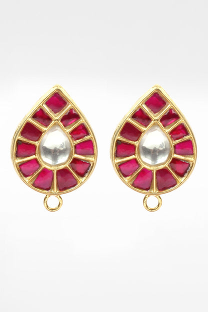 Ruby Stone Work Stud Earrings 