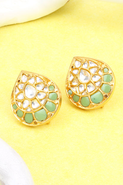 Kundan Embellished Teardrop Earrings 