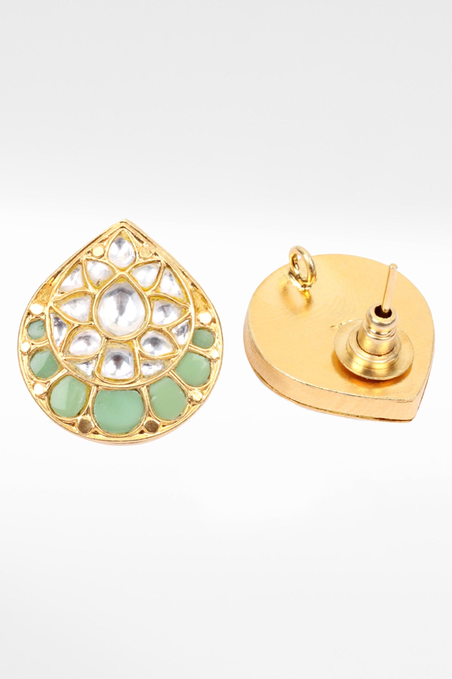 Kundan Embellished Teardrop Earrings 