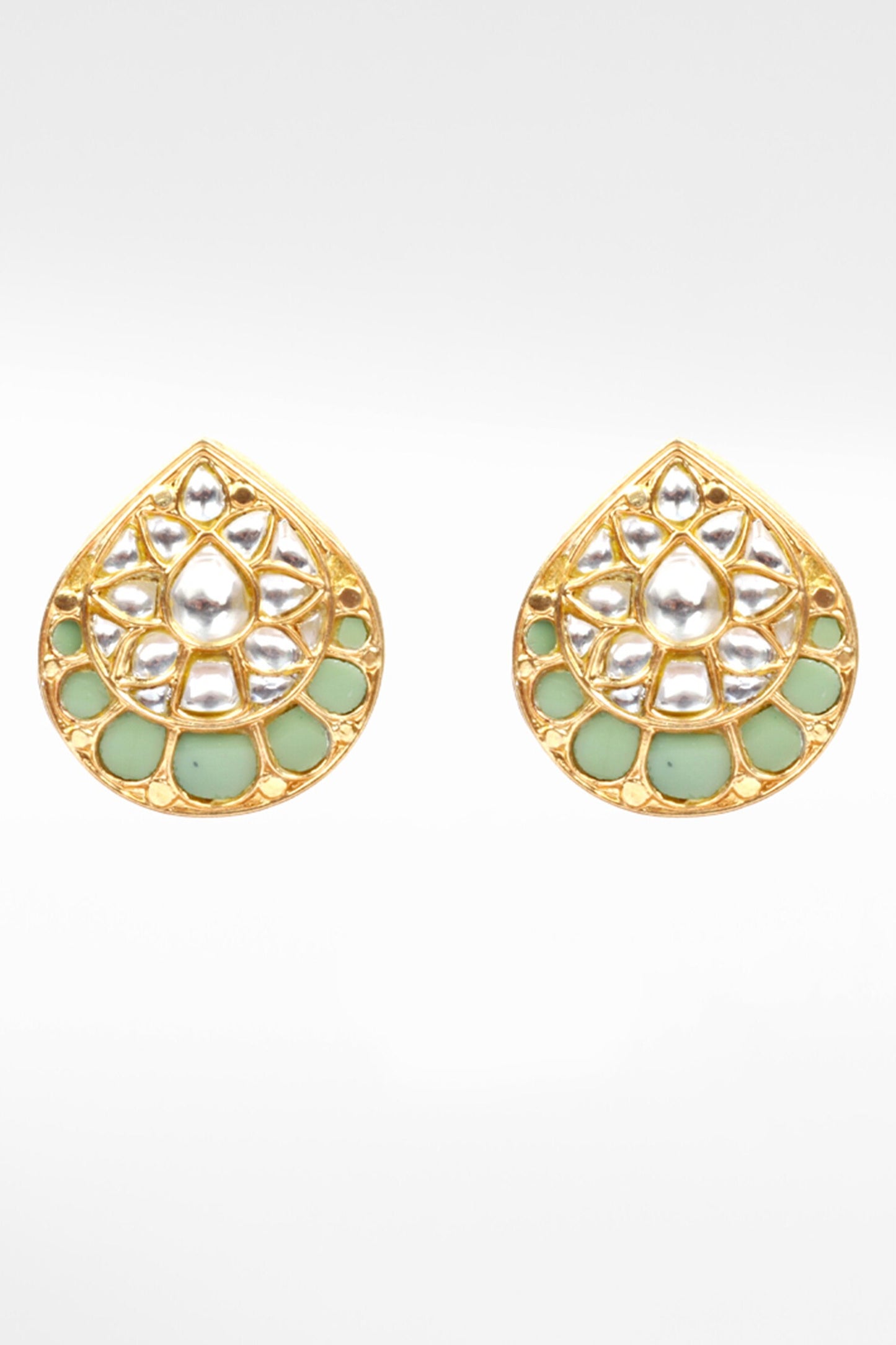 Kundan Embellished Teardrop Earrings 