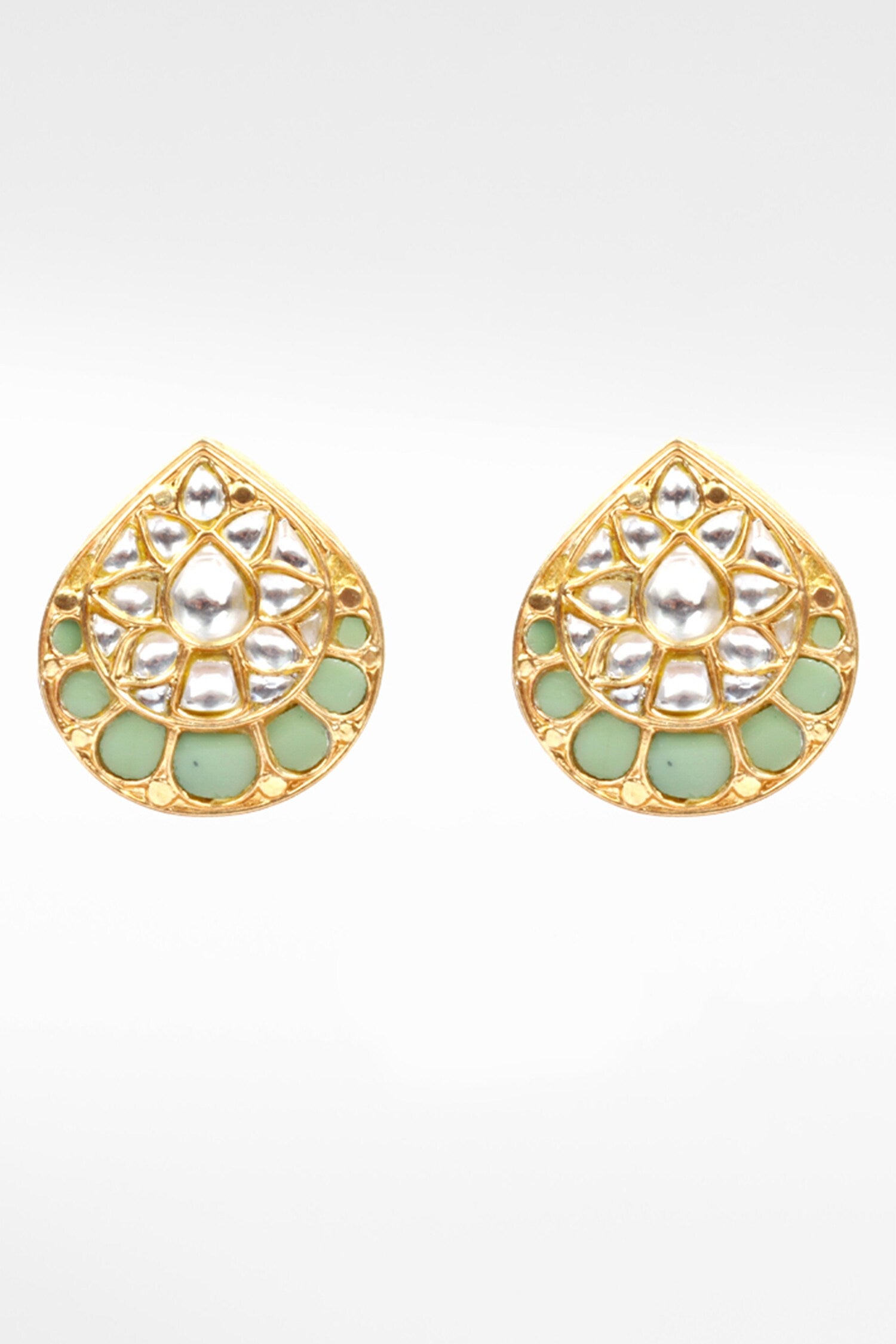 Kundan Embellished Teardrop Earrings 