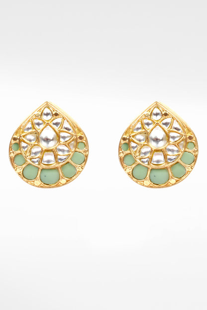 Kundan Embellished Teardrop Earrings 