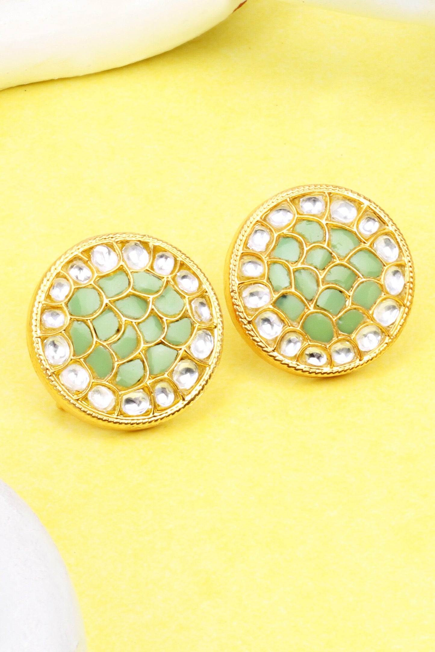 Handcrafted Round Embellished Earrings 