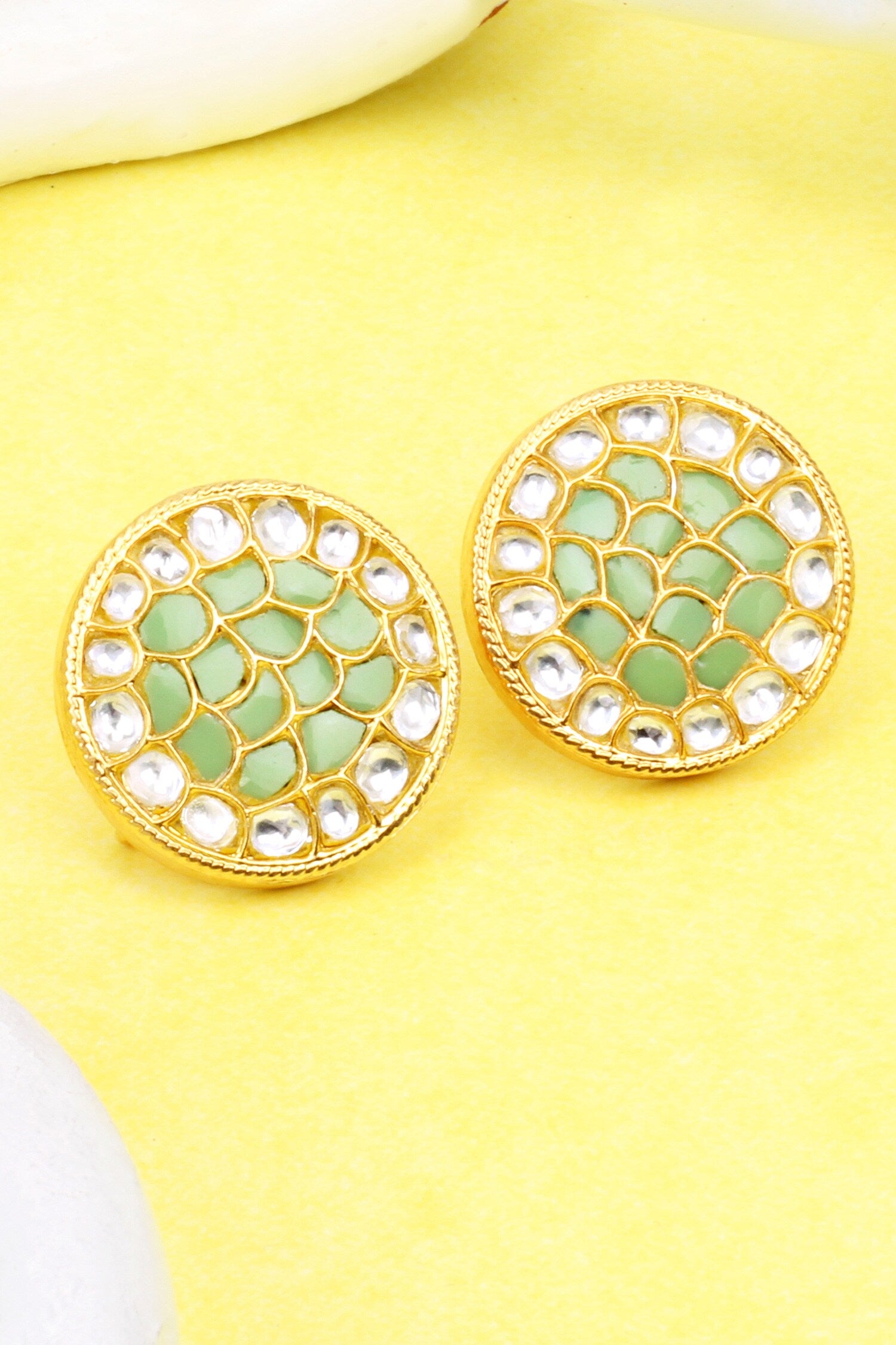 Handcrafted Round Embellished Earrings 