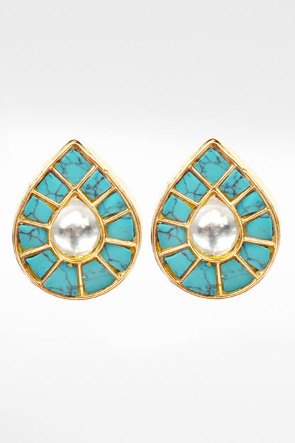 Drop Shaped Turquoise Earrings 