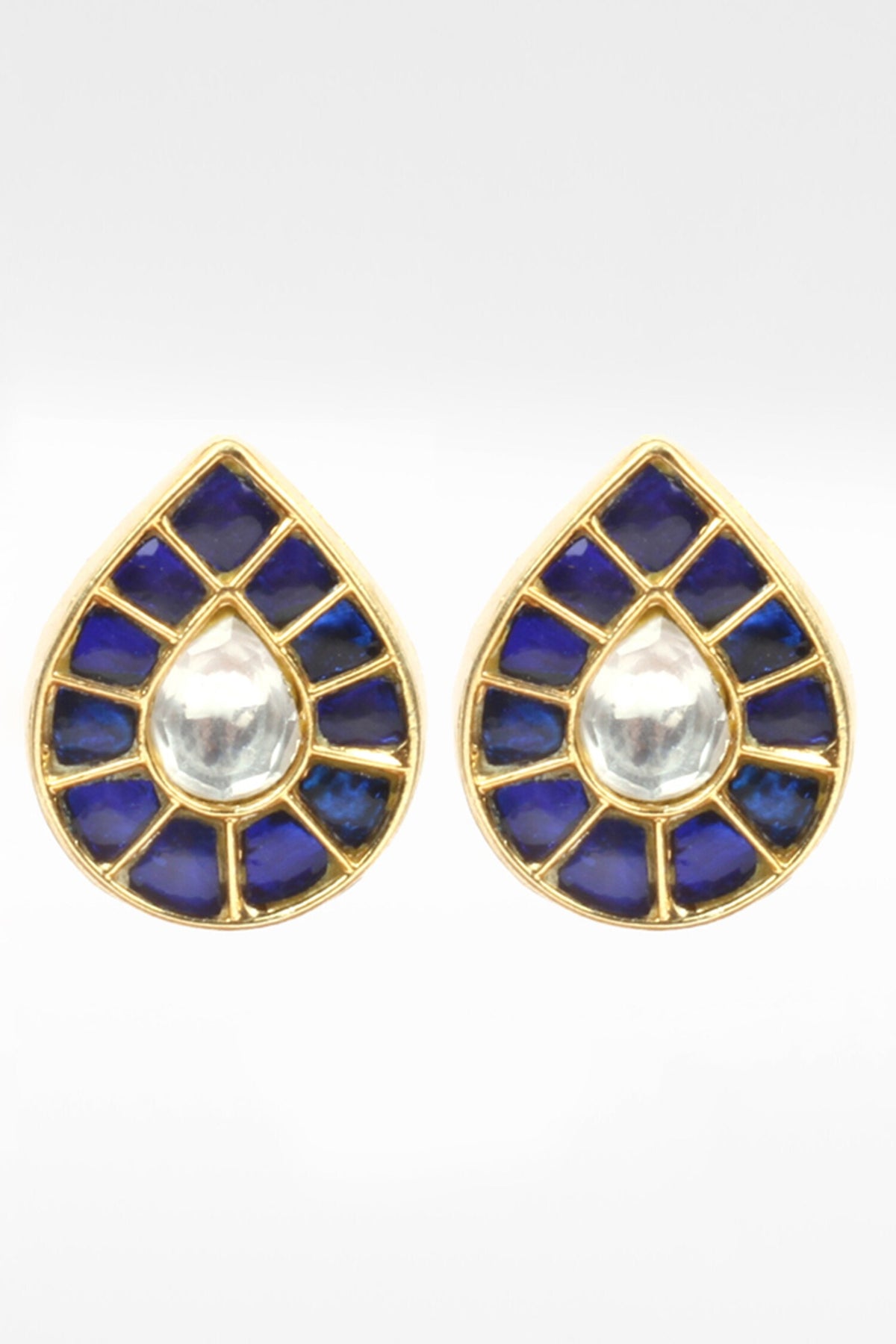 Studded Teardrop Shaped Earrings 