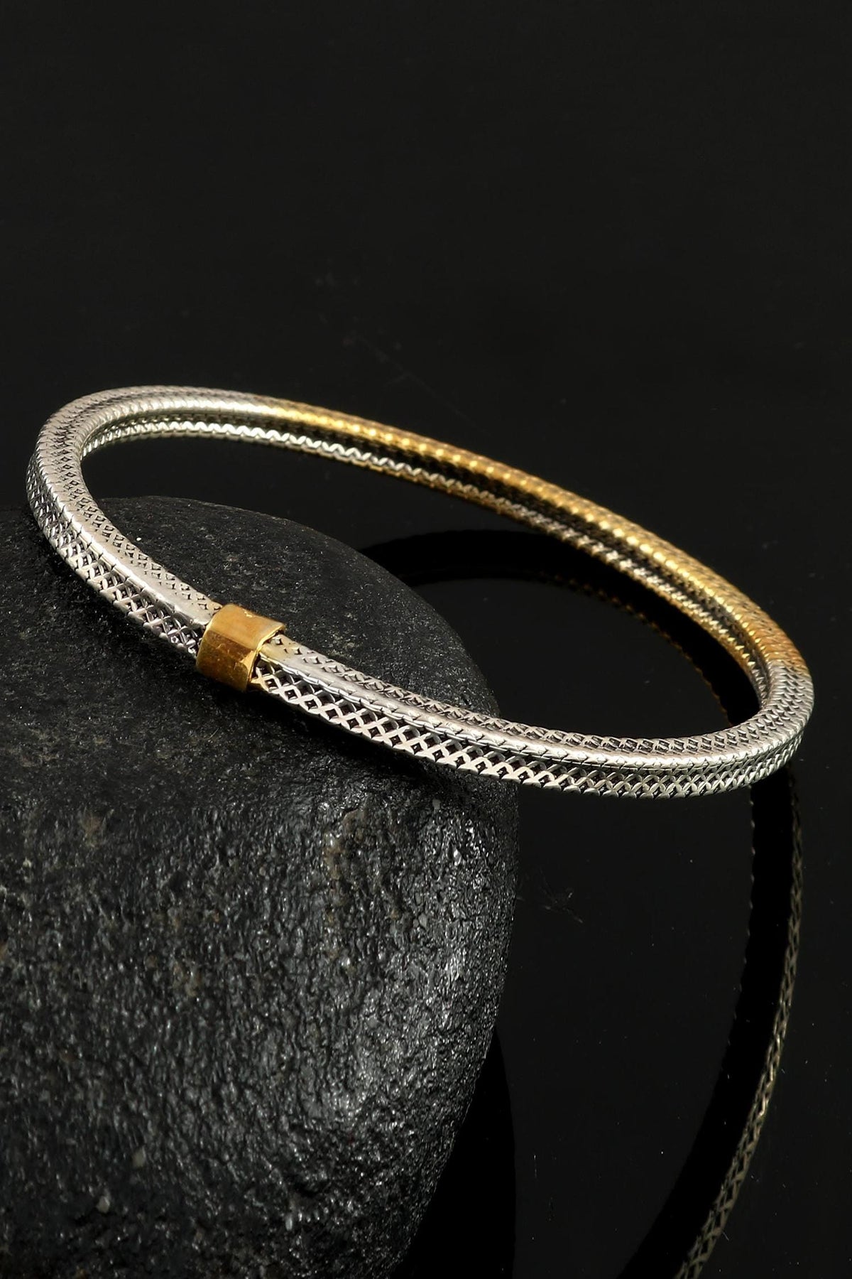Gold Plated Cutwork Bangle 