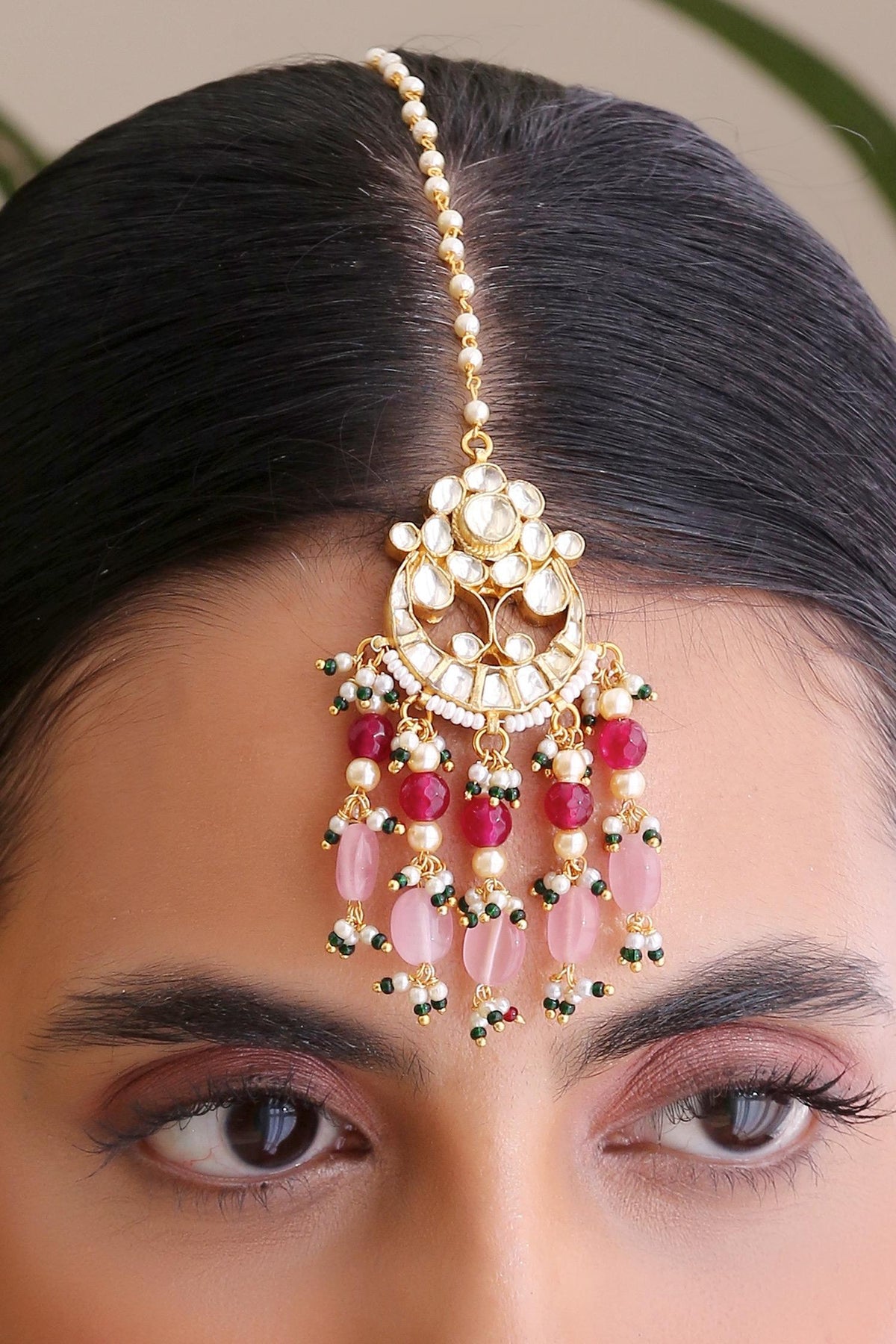 Floral Kundan Maangtikka 
