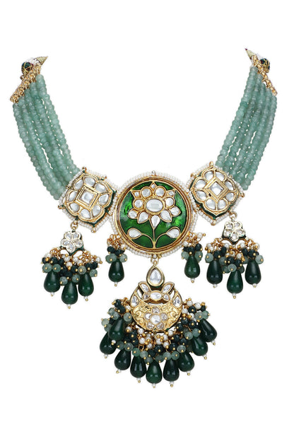 Embellished Pendant Drop Necklace Set 