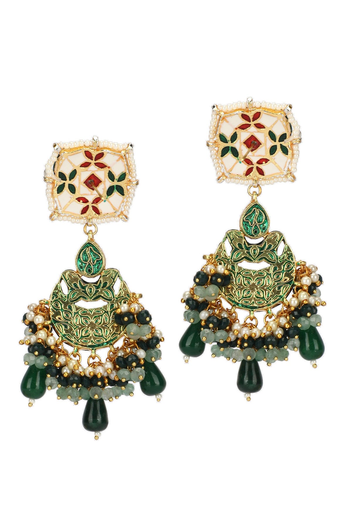 Embellished Pendant Drop Necklace Set 