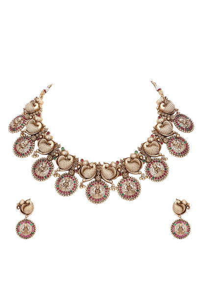 Temple Motif Embellished Choker Set 