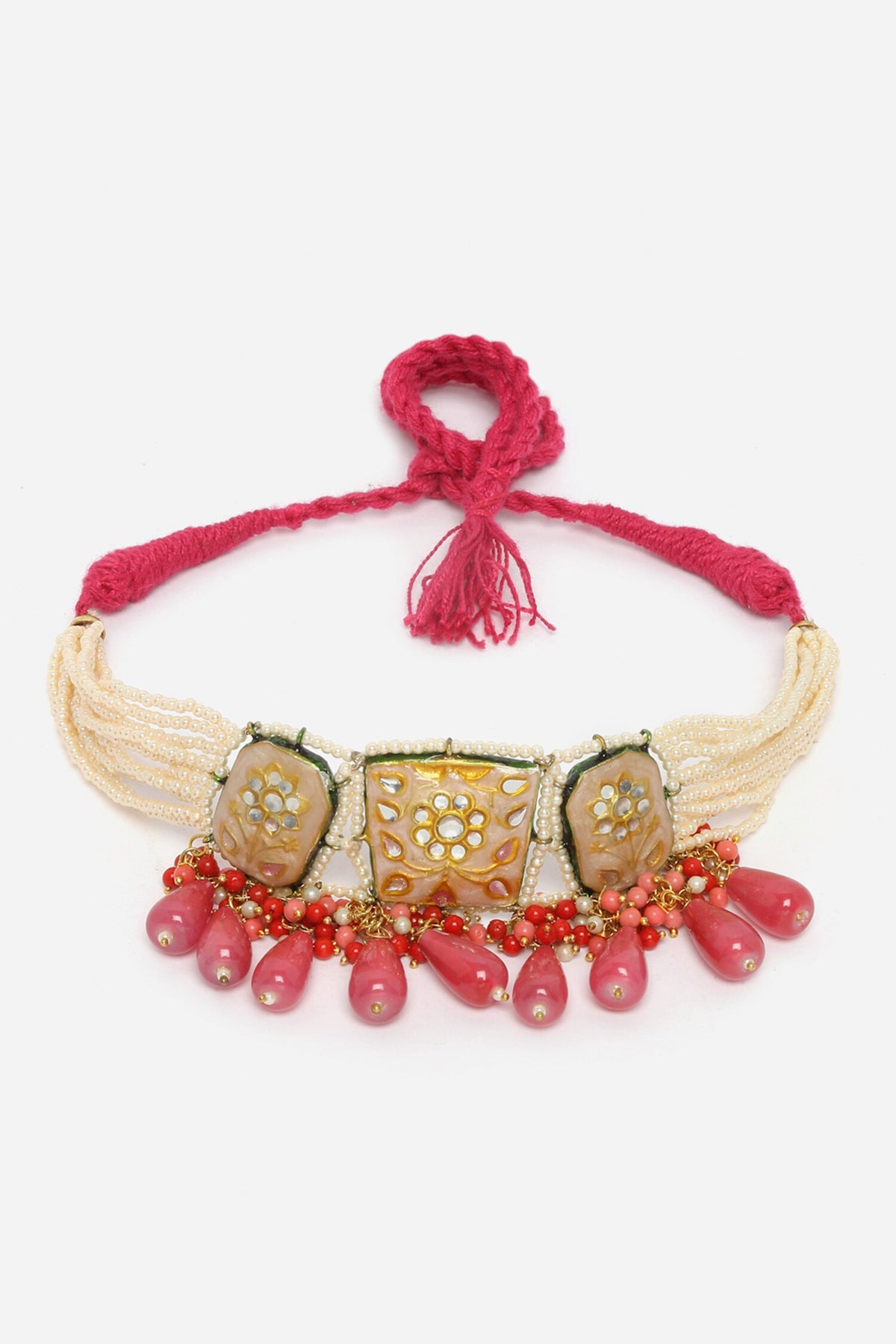 Meenakari Work Choker Necklace Set 